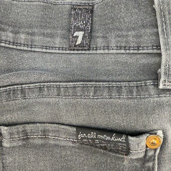7 For All Mankind Jeans Women's 26 (2) Grey The Skinny 26 Ankle Zip Normcore - Picture 4 of 15